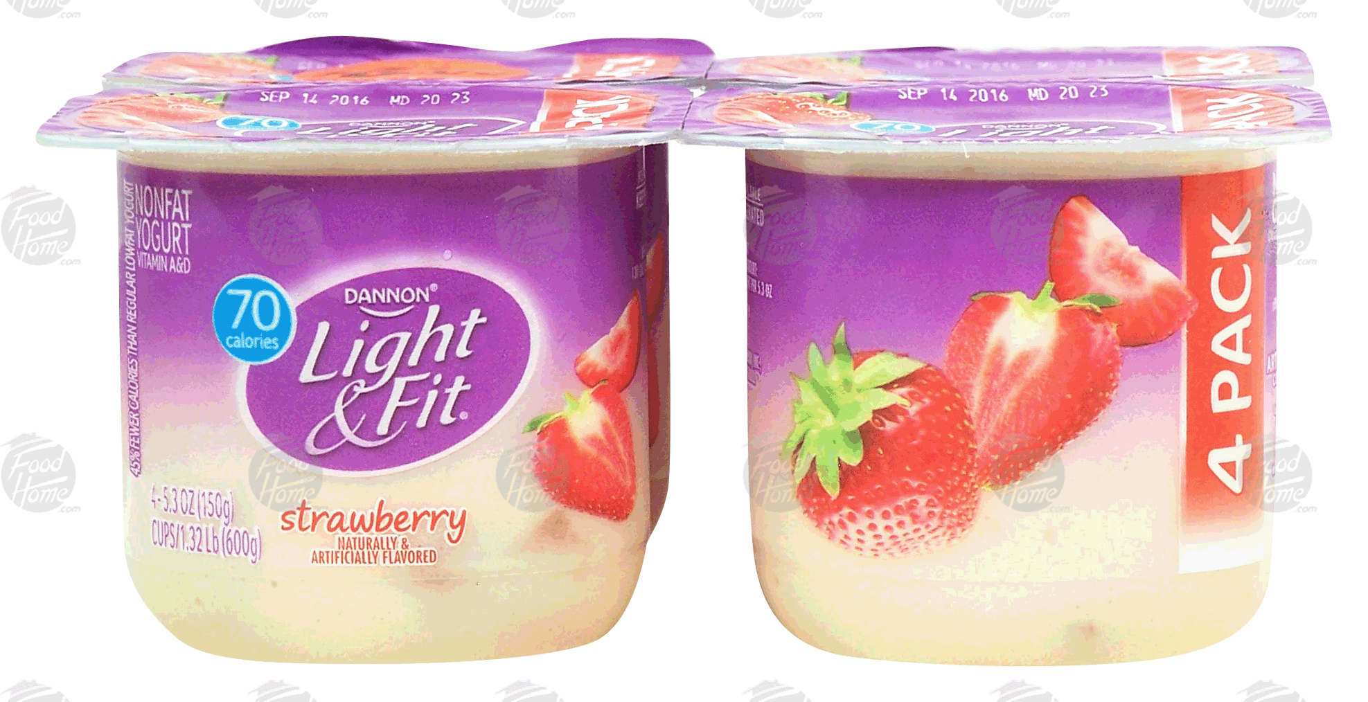 Dannon Light & Fit strawberry flavored nonfat yogurt, 5.3-oz. Full-Size Picture